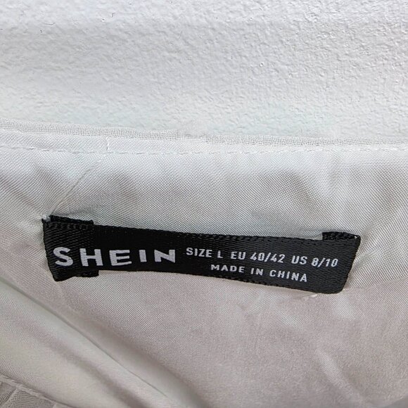 White Chiffon Swiss Dot Milkmaid Top Size L Lantern Sleeve Crop Ruched Bust - Picture 9 of 12